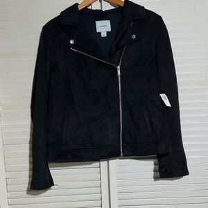 Old Navy Black Faux Leather Jacket